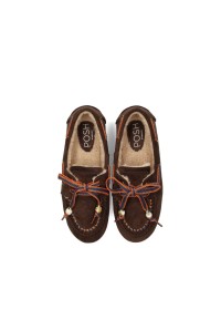 Bovenaanzicht van de POSH by Poelman MELODY dames loafers met warme imitatiebontvoering