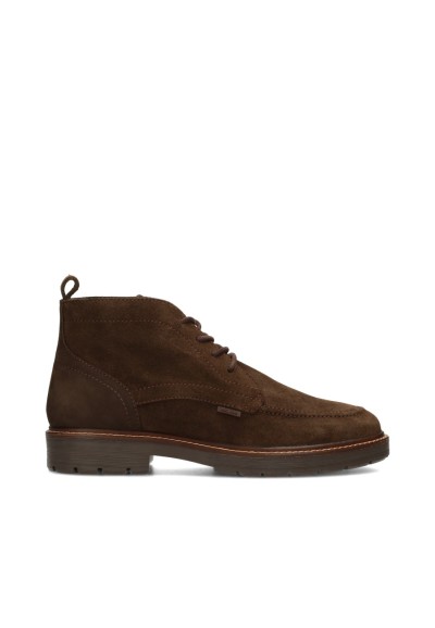 Poelman NICK brown suede men's lace-up shoes – side view