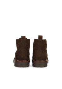 Poelman NICK brown suede men's lace-up shoes – rear view