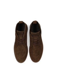 Poelman NICK brown suede men's lace-up shoes – top view
