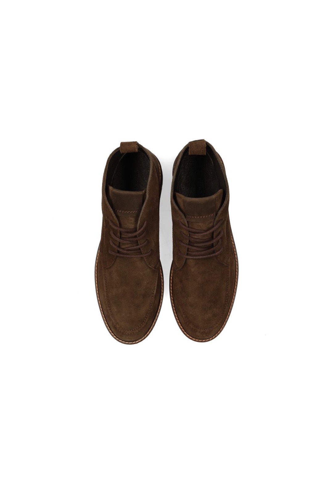 Poelman NICK brown suede men's lace-up shoes – top view