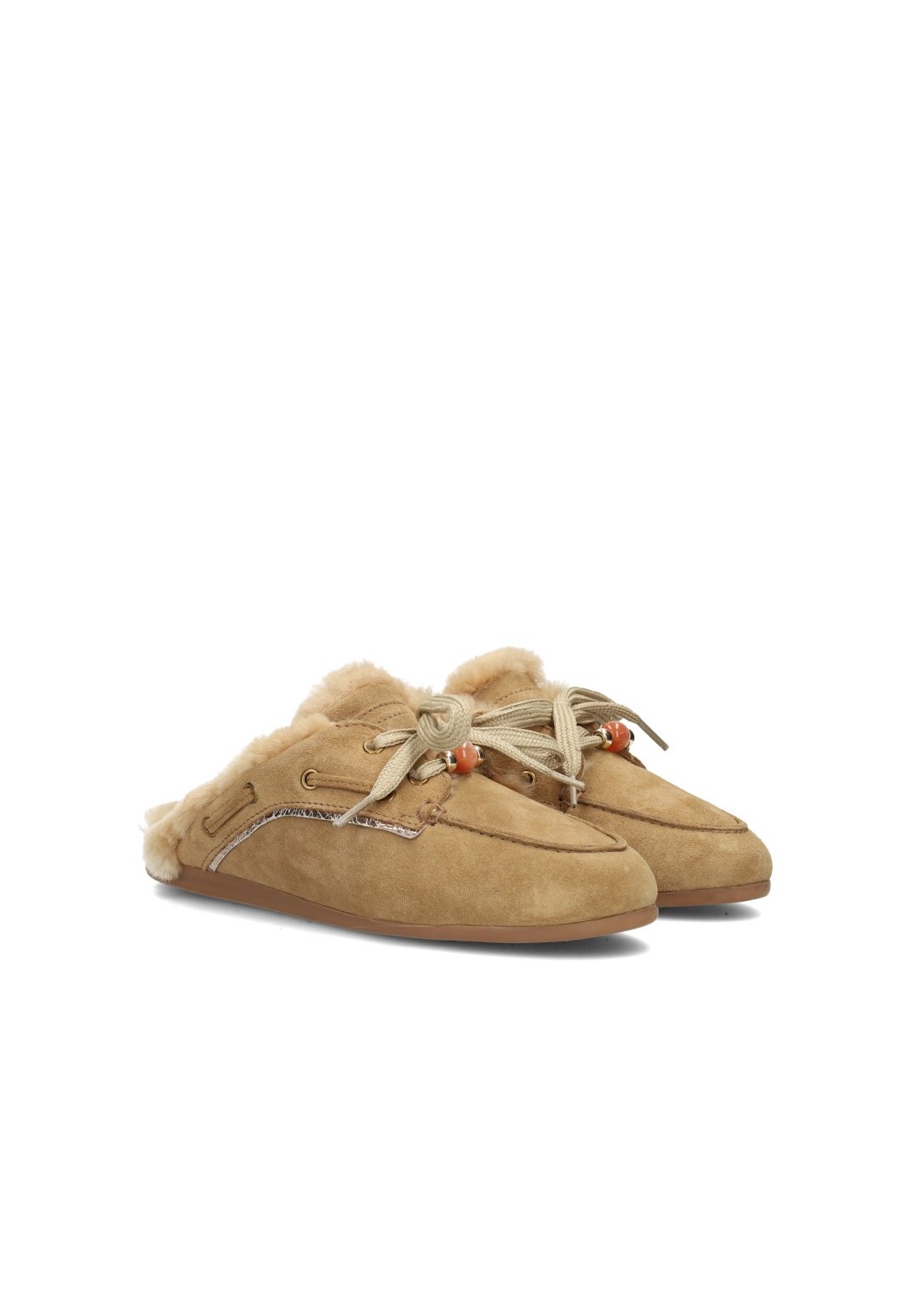 Poelman ISA beige dames loafers zijaanzicht