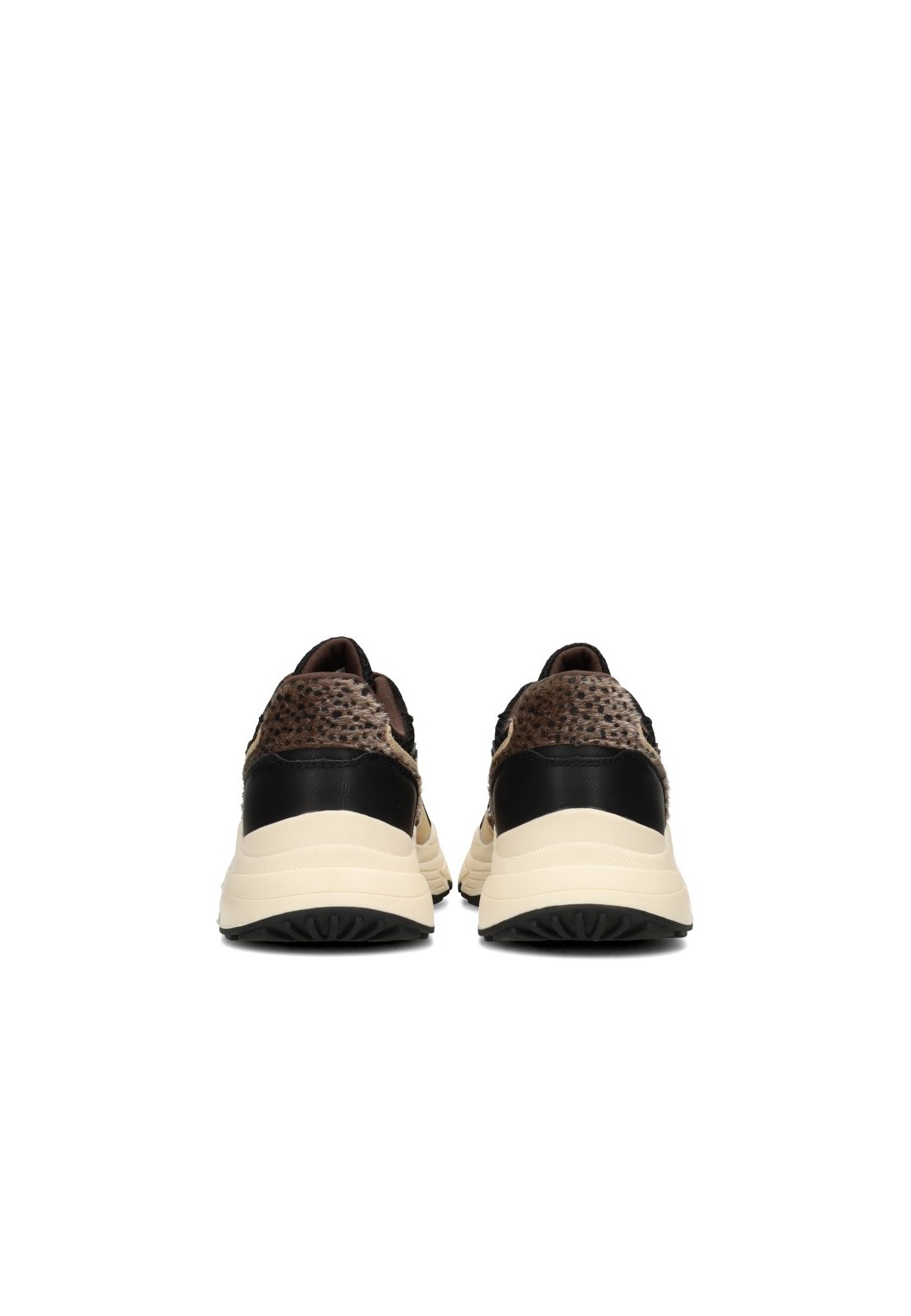 POSH By Poelman Angy zwart-beige sneakers – achteraanzicht paar