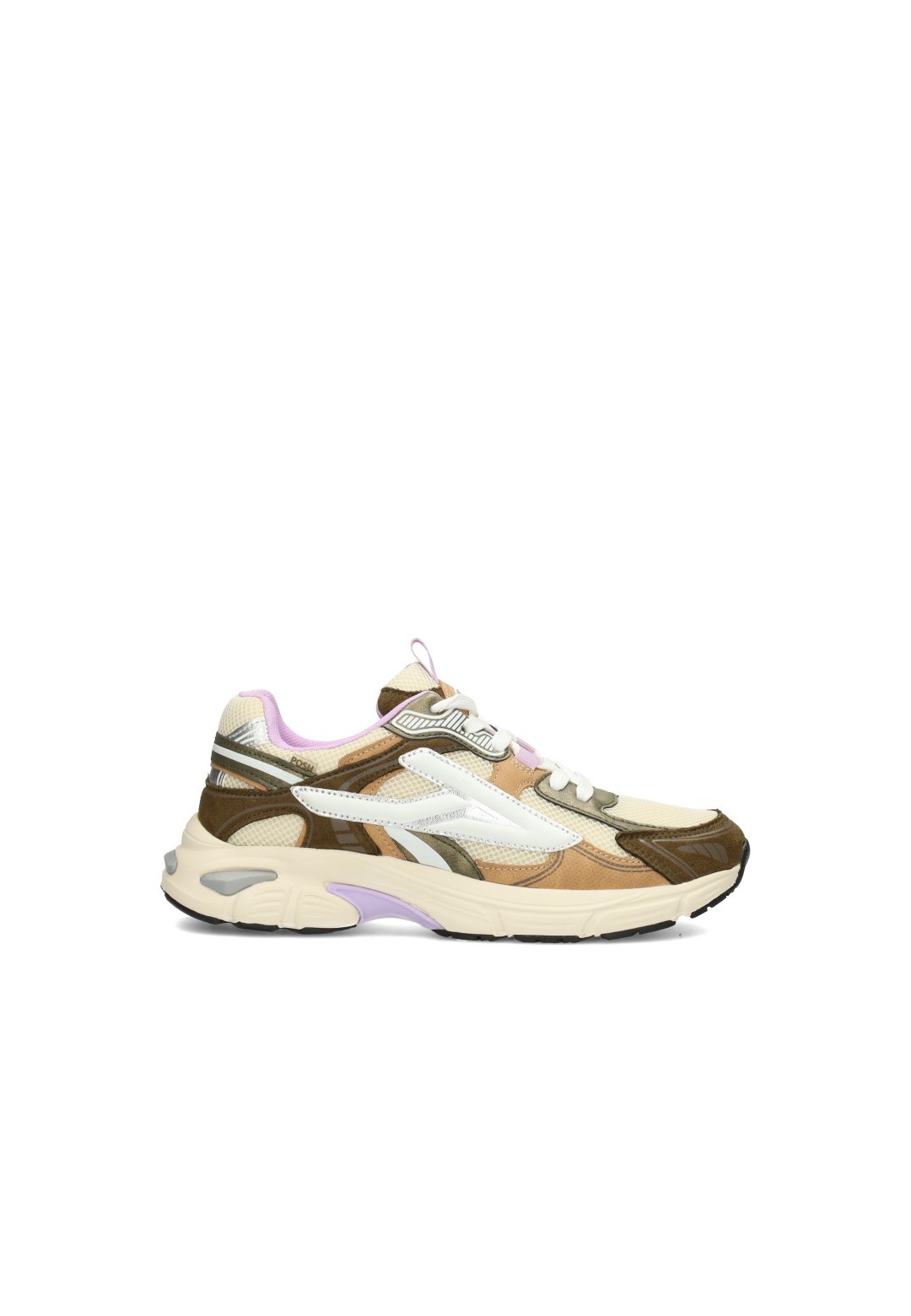 POSH By Poelman Ginny Damen Sneaker weiß mit Gold und Lila – Seitenansicht Produkt
