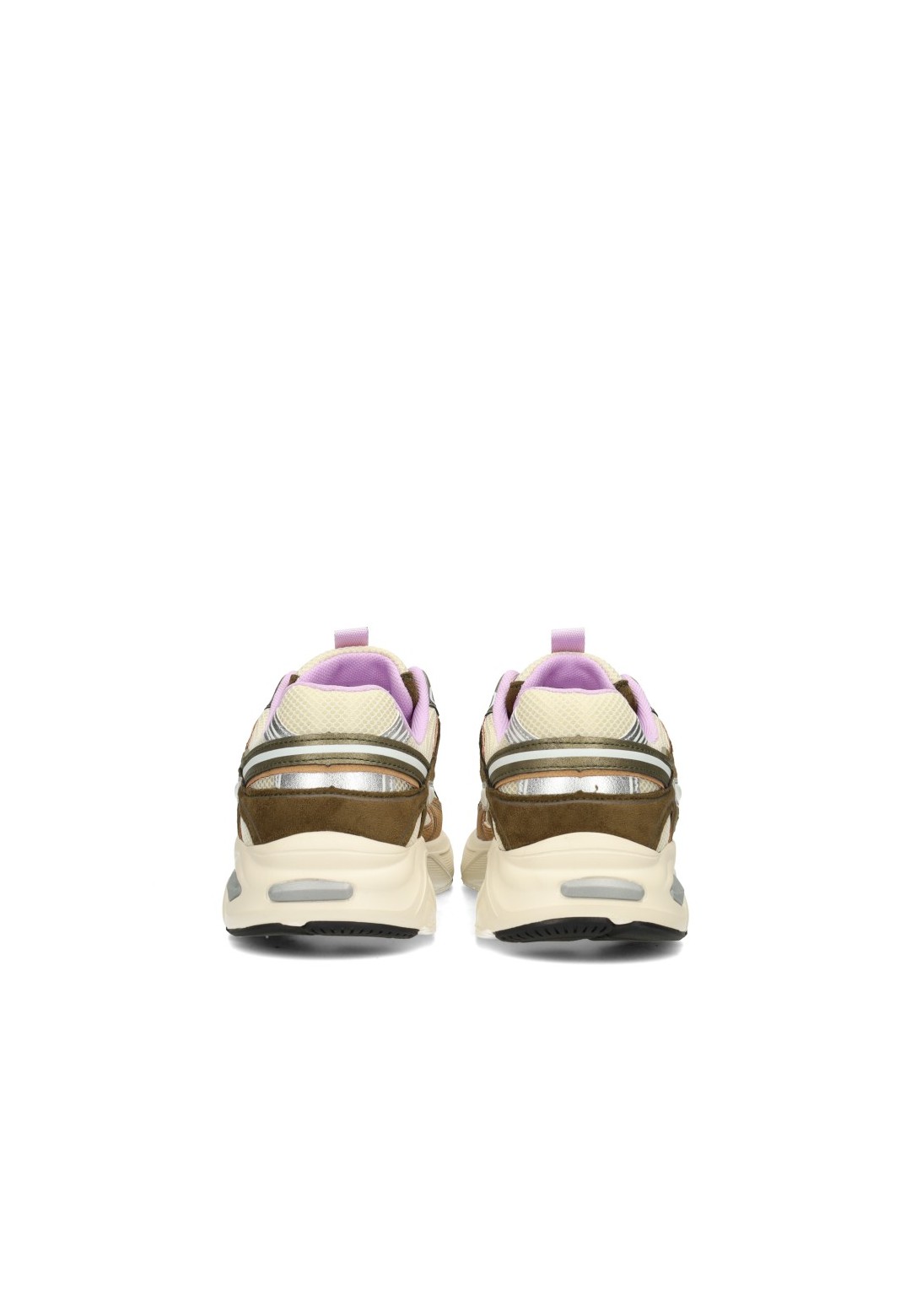 POSH By Poelman Ginny Sneaker in Weiß, Gold und Lila – Rückansicht Paar