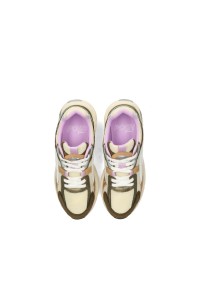 POSH By Poelman Ginny dames sneakers wit met goud en lila – bovenaanzicht paar