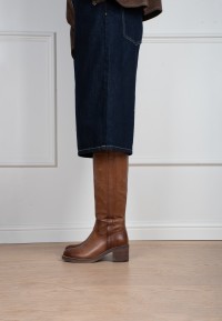Poelman LINA cognac women's boots worn side view