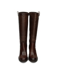 Poelman LINA braune Damen Lederstiefel Vorderansicht