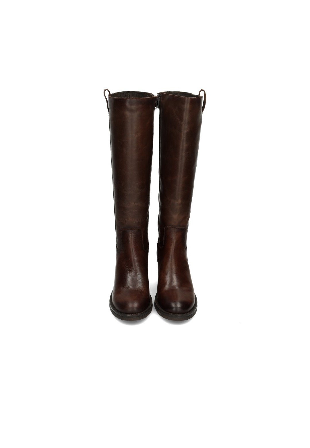 Poelman LINA braune Damen Lederstiefel Vorderansicht