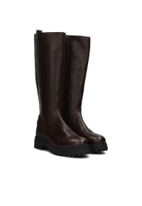 HABOOB LIMONE dunkelbraune Damen Lederstiefel als Paar Seitenansicht