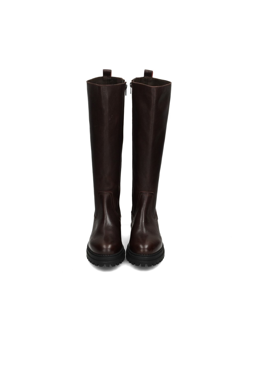 HABOOB LIMONE dark brown leather women's boots front view