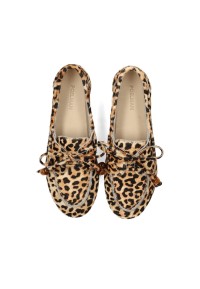 Poelman MIRA dames loafers met luipaardprint – bovenaanzicht