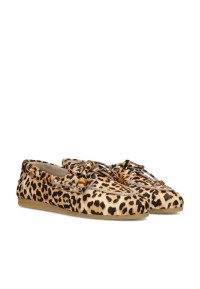 Poelman MIRA Damen-Loafer mit Leopardenmuster – schräge Vorderansicht