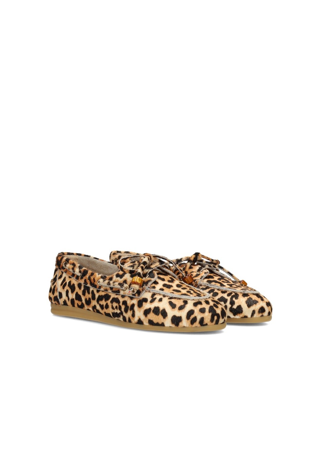 Poelman MIRA dames loafers met luipaardprint – schuin vooraanzicht