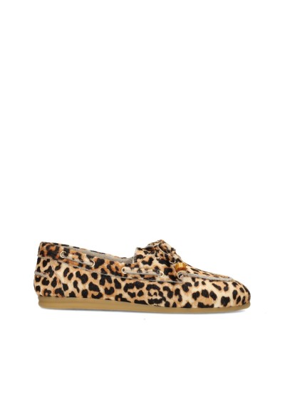 Poelman MIRA dames loafers met luipaardprint – zijaanzicht