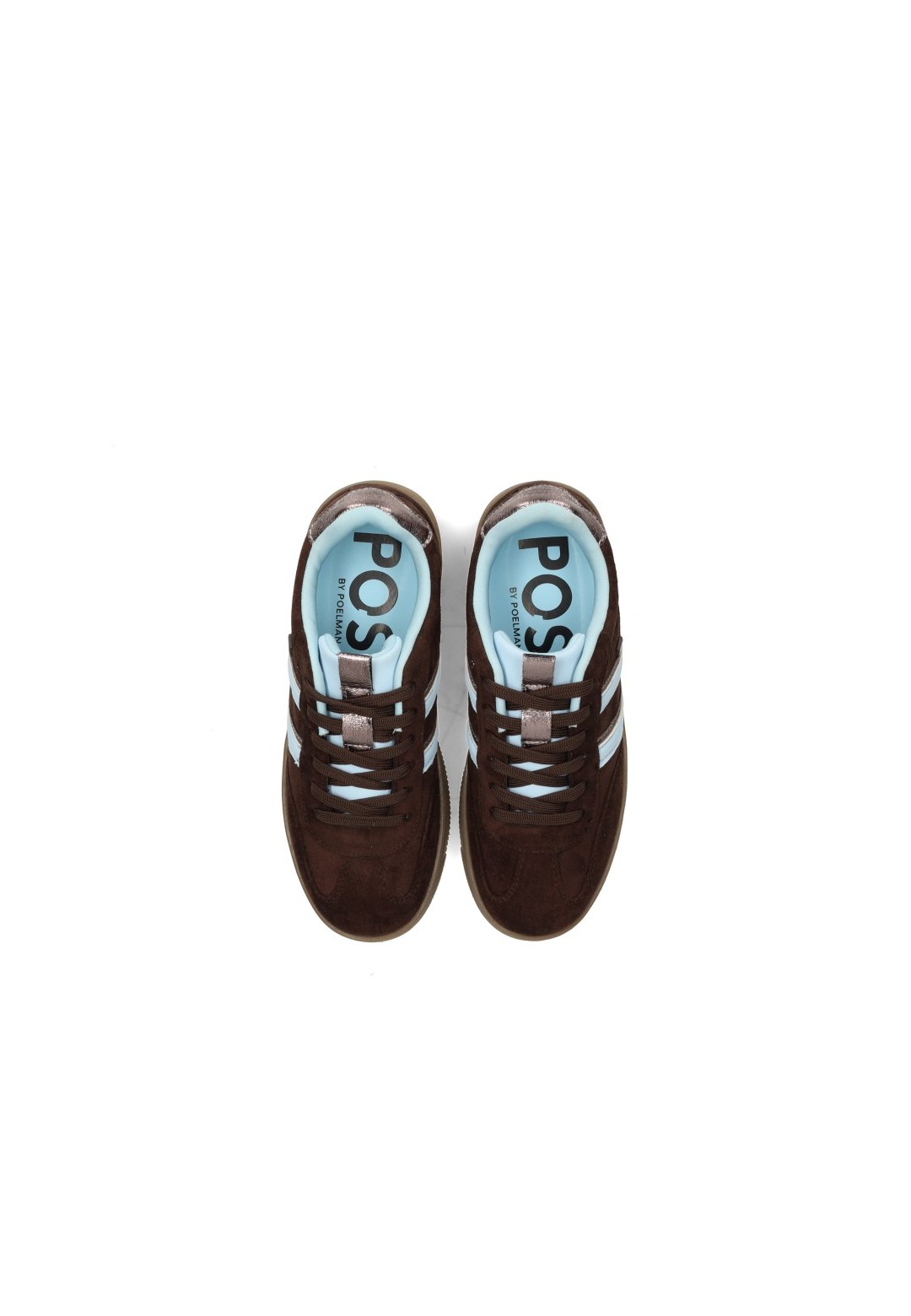POSH By Poelman Lilly dames sneakers donkerbruin – bovenaanzicht paar