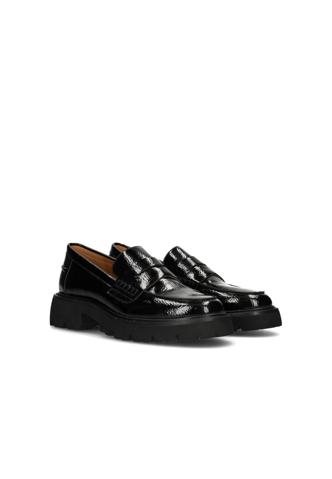 POSH By Poelman Lexy women's black loafers – angled front view