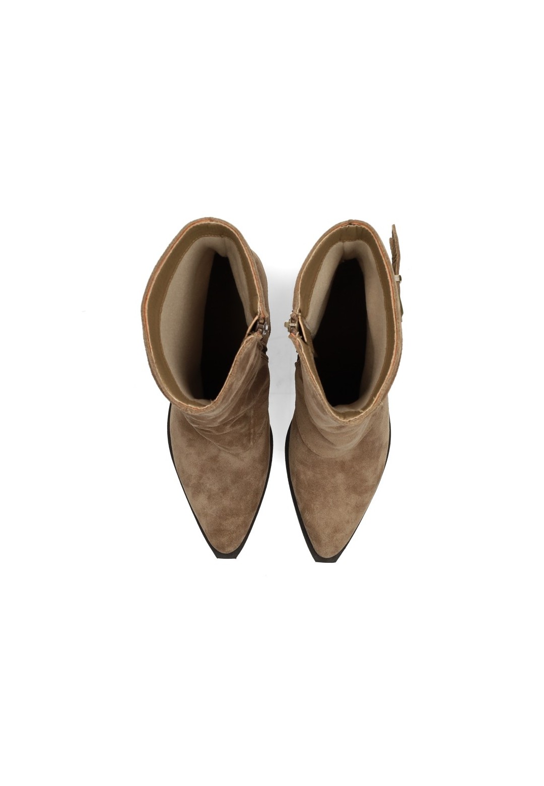 Poelman Rosa women's taupe boots – top view pair