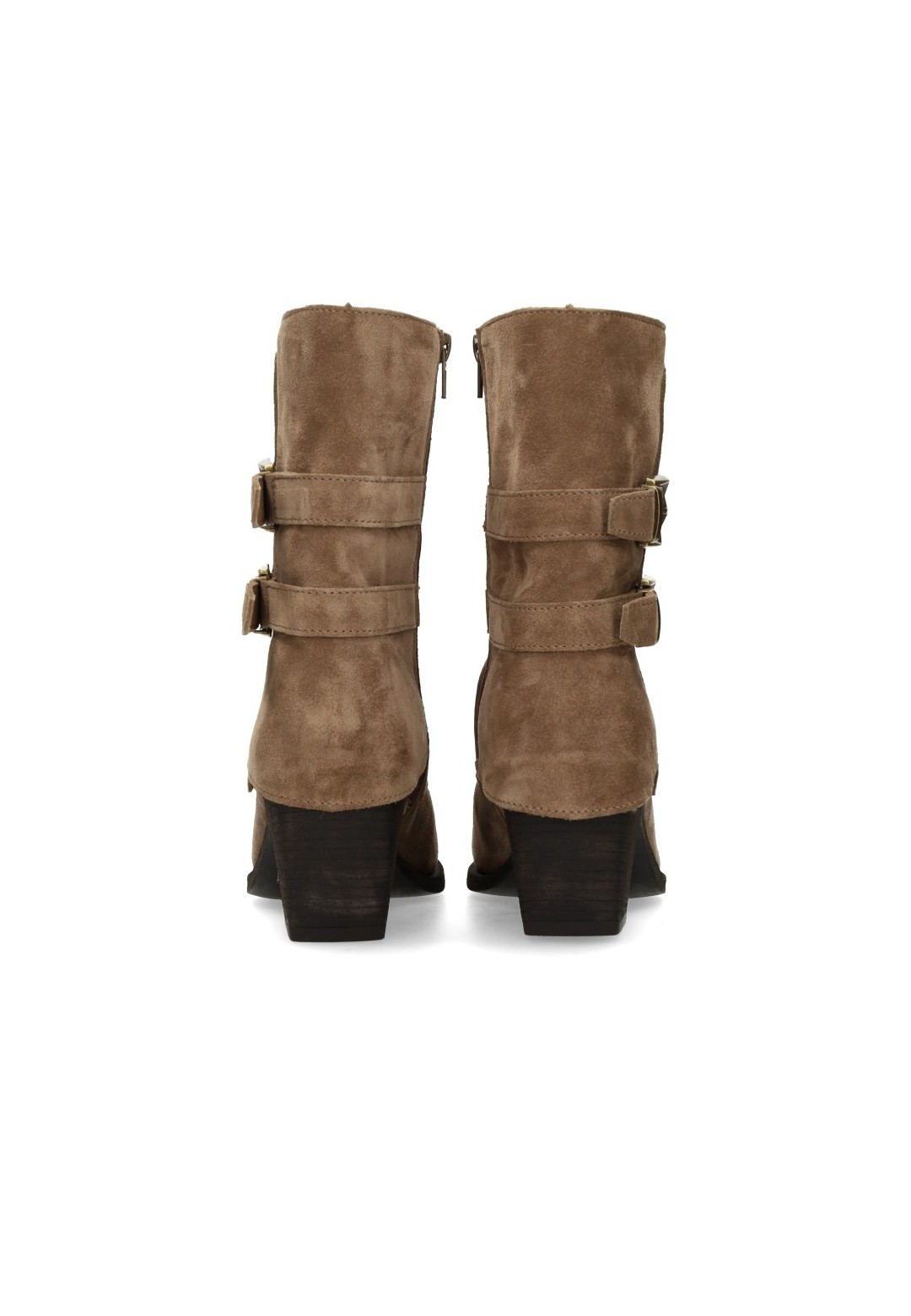 Poelman Rosa taupe boots – back view pair