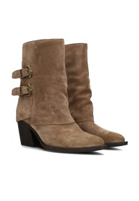 Poelman Rosa women's taupe boots – side view product
