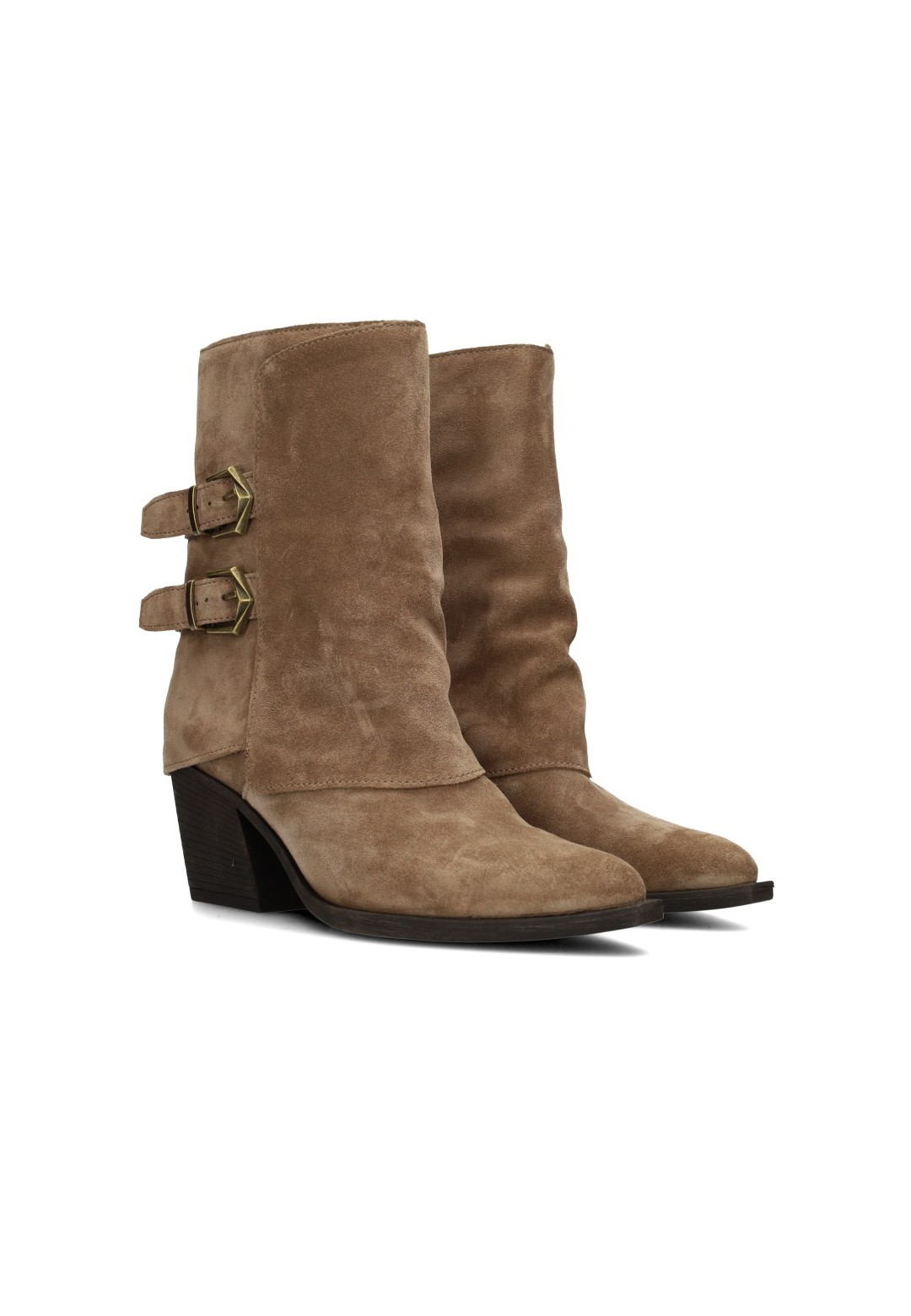 Poelman Rosa women's taupe boots – side view product