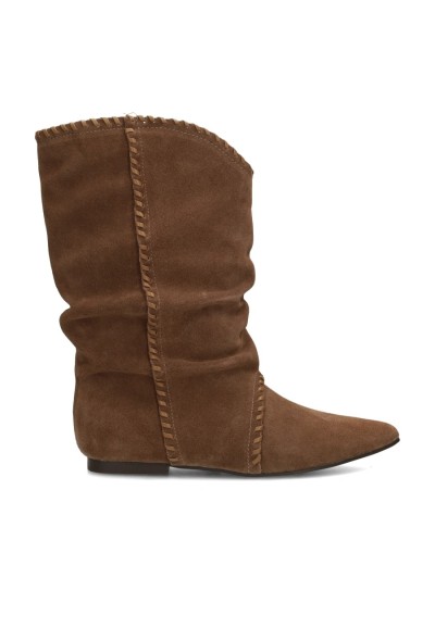 Poelman November women's brown suede boots – side view product