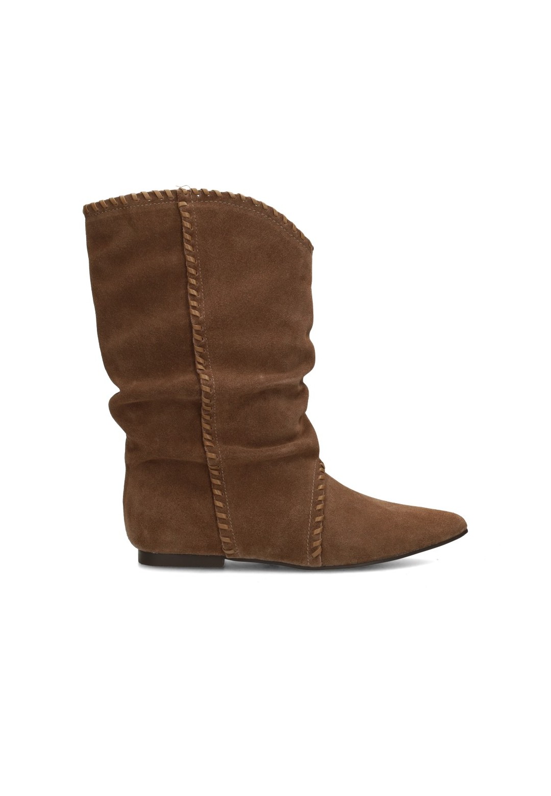 Poelman November women's brown suede boots – side view product