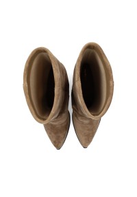 HABOOB CELESTE taupe suede women's boots top view