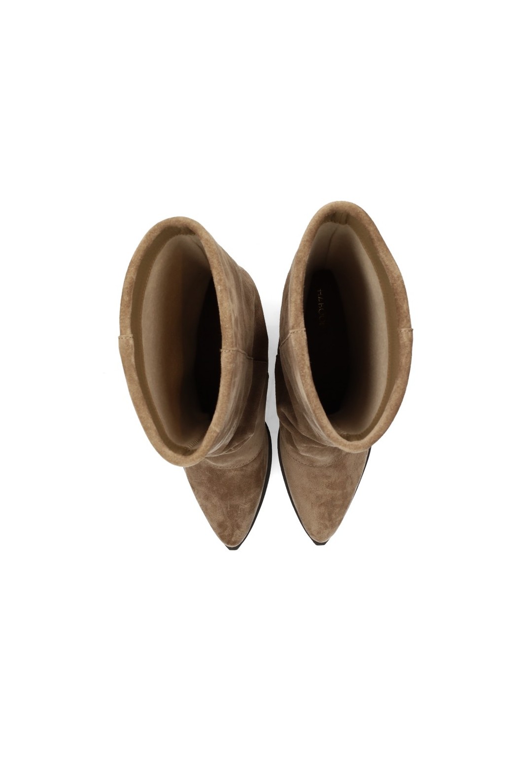 HABOOB CELESTE taupe suede women's boots top view