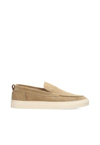 Poelman Mathijs Herren Loafer aus taupefarbenem Wildleder – Seitenansicht Produkt