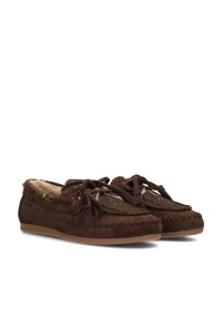 POSH by Poelman MAE dames loafers donkerbruin – productfoto zijkant