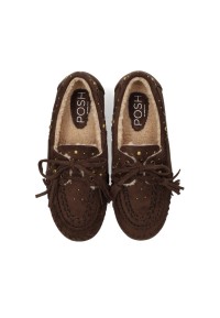 POSH by Poelman MAE dames loafers donkerbruin – bovenaanzicht
