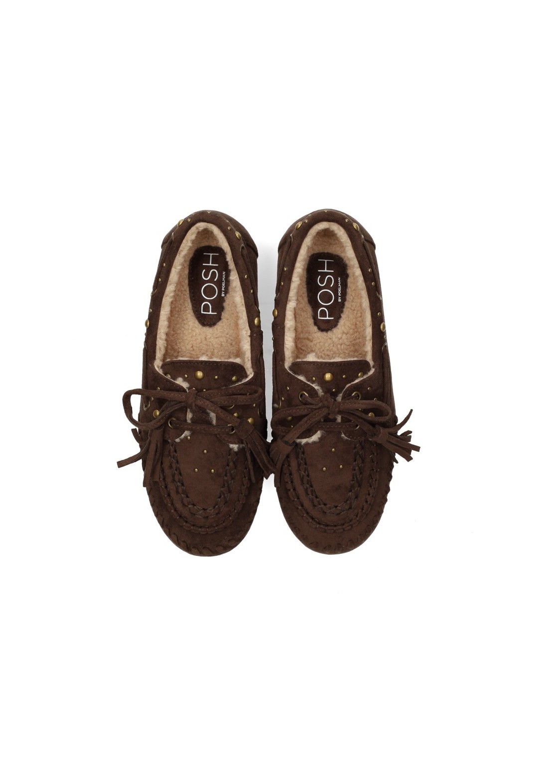 POSH by Poelman MAE dames loafers donkerbruin – bovenaanzicht