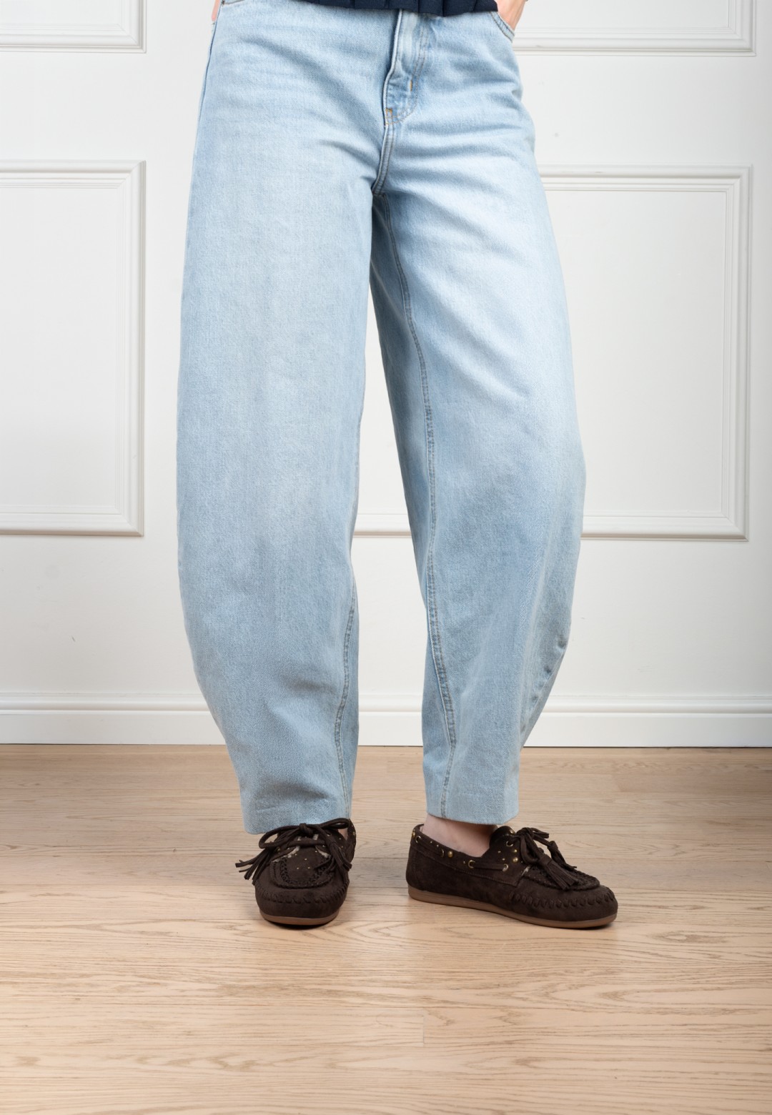 POSH by Poelman MAE donkerbruine dames loafers – gedragen