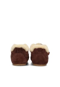 Poelman Jenn burgundy suede sneakers with teddy lining – back view pair