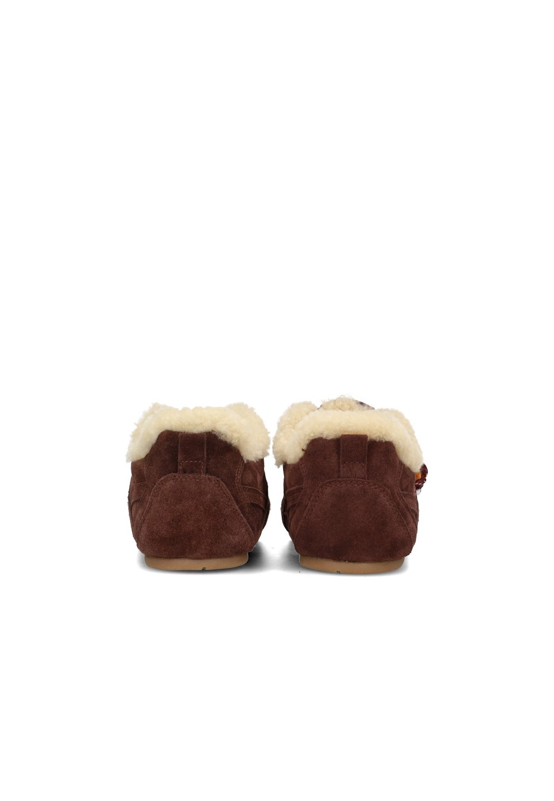 Poelman Jenn burgundy suede sneakers with teddy lining – back view pair