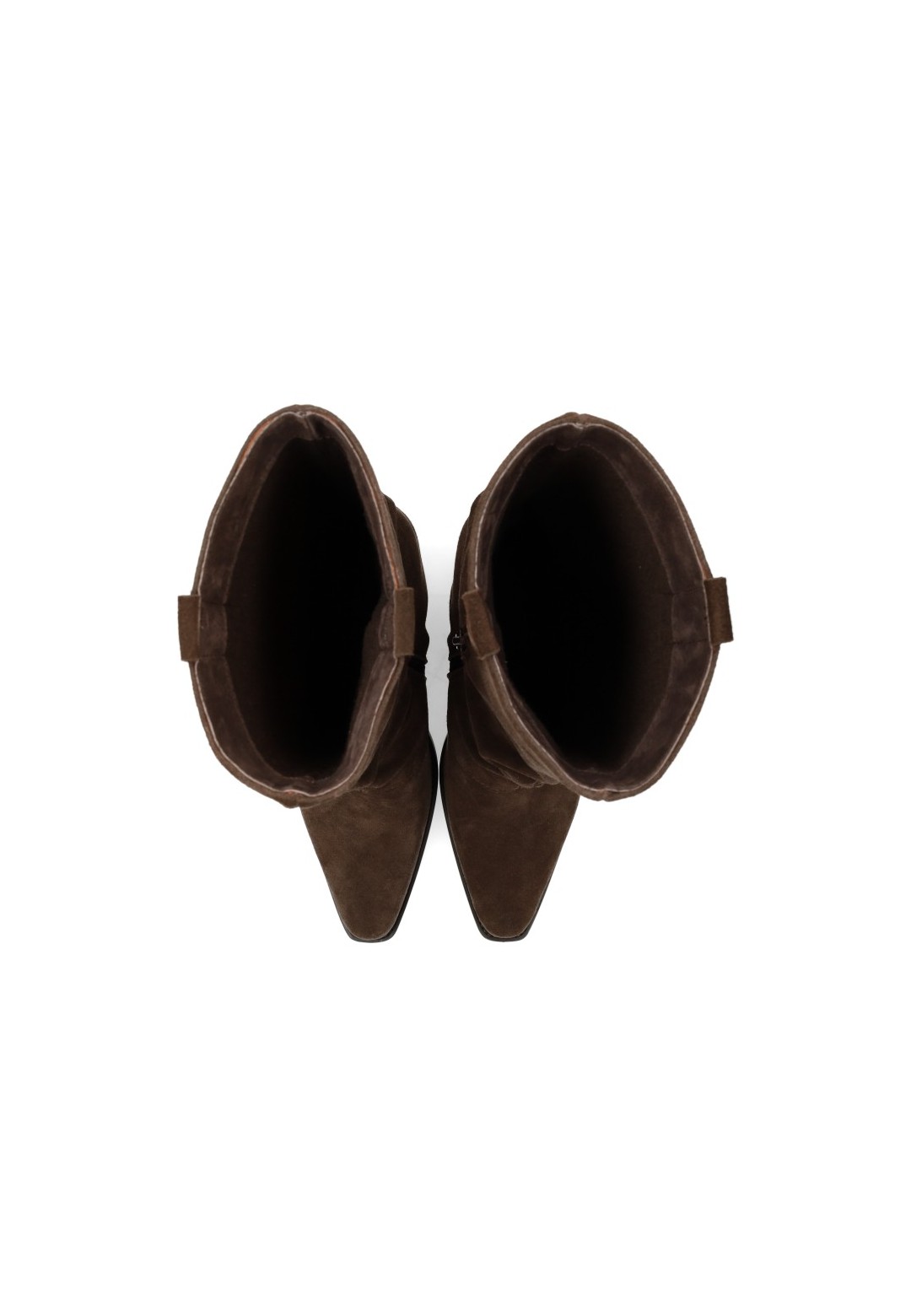 EMMY braune Wildlederstiefel – Ansicht von oben