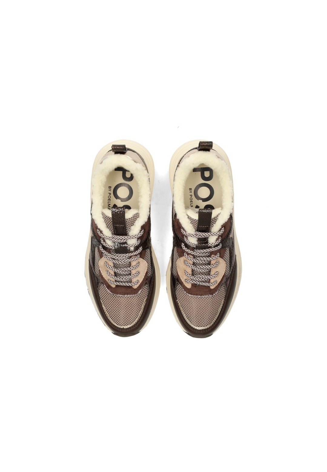 POSH by Poelman KIKI bruine dames sneakers bovenaanzicht