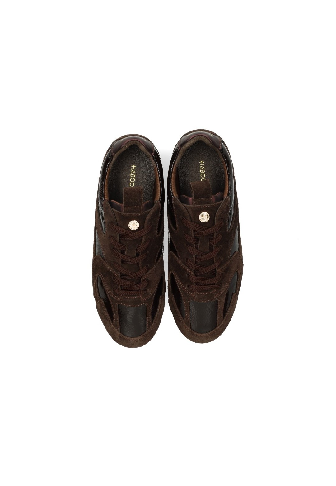 HABOOB AYLA dunkelbraune Damen-Sneaker Draufsicht