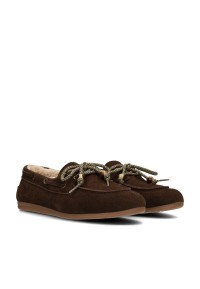 Poelman PAIGE dark brown women's loafers angled front view