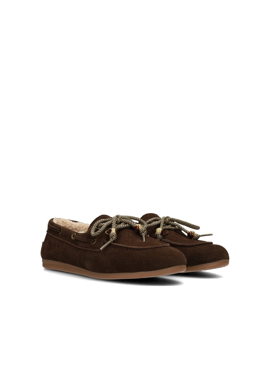 Poelman PAIGE dark brown women's loafers angled front view