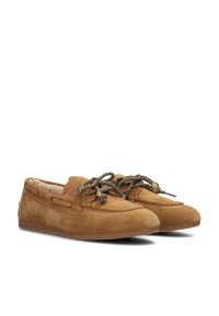 Poelman PAIGE brown women's loafers angled front view