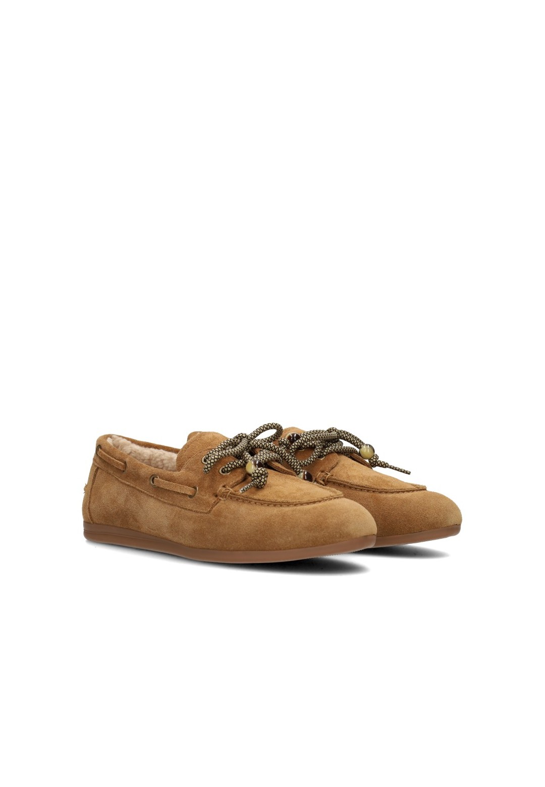 Poelman PAIGE brown women's loafers angled front view