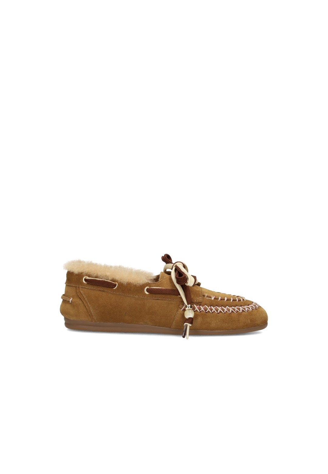 Poelman KYRA cognacfarbene Damen-Loafer Seitenansicht