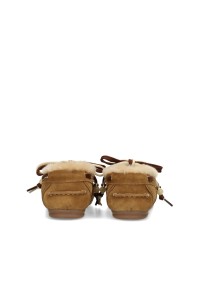 Poelman KYRA cognacfarbene Damen-Loafer Rückansicht