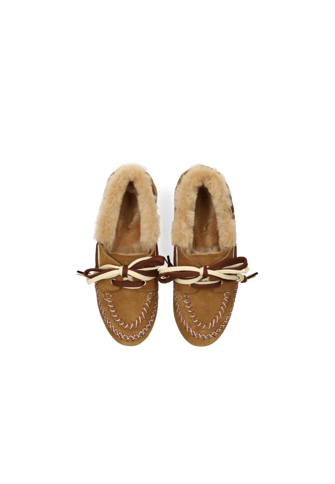 Poelman KYRA cognac women's loafers top view