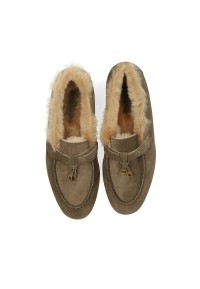 Poelman ZALAMA suède dames loafers met warme voering – bovenaanzicht