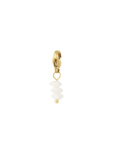 HABOOB gold-tone shoe charm with white stones