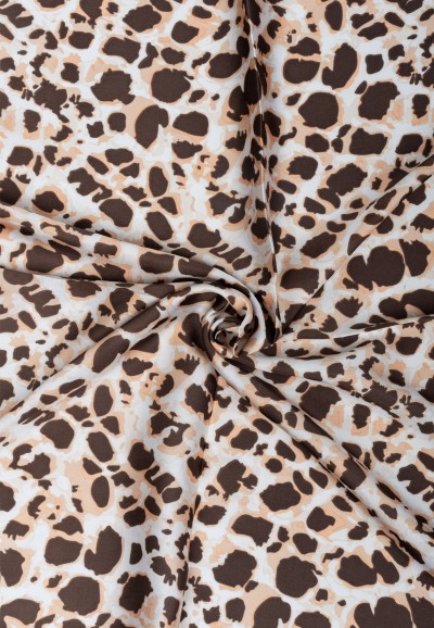 Close-up of POSH by Poelman scarf with leopard print