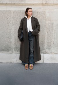Poelman NINA brown suede women’s loafers casually styled with jeans